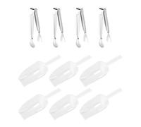 UOPJDD 6 Piezas Slubs De Hielo Transparente Y 4 Piezas Clips De Hielo De Acero Inoxidable, Clips De Comida, Palas De Plástico Multipropósito, Herramientas De Cocina.