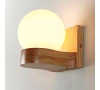 UOPYNE 1/2 Light Japanese Vintage Wall Sconce Wood Pastoral with Glass Ball Shade E26/E27 Base Lamps Fixture for Bedside Table Hallway