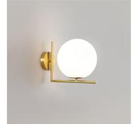 UOPYNE 1 Light Modern Wall Lighting Fixtures with Black/Gold Glass Shade Lamps Vintage Metal Sconces for Living Room Stairs Aisle Balcony E26/E27 Base