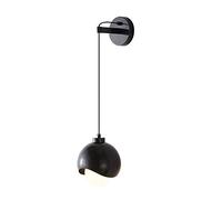 UOPYNE 1-Light Wall Sconces Modern Spherical Glass Lighting Fixture Bathroom Lamps With Black/Gold Lampshade G9 Base for Aisle Balcony Vanity
