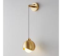 UOPYNE 1-Light Wall Sconces Modern Spherical Glass Lighting Fixture Bathroom Lamps With Black/Gold Lampshade G9 Base for Aisle Balcony Vanity