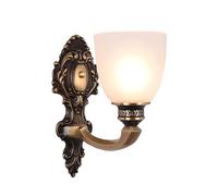 UOPYNE American Nostalgia Copper Wall Lamp Retro Glass Sconces, Indoor Vanity Light Fixtures E26/E27 Base Lamps for Bedroom Living Room Hallway