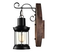 UOPYNE Black Lantern Vintage Wall Sconces Creative Vanity Finish Lighting E26/E27 Base with Glass Shade for Restaurant Balcony Entrance Door