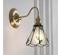 UOPYNE Brass Stained Glass Wall Sconce Hammered Light E26/E27 Base Indoor Lamp for Bedroom Living Room Nightstand Restaurant Lighting