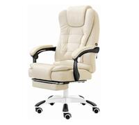 UOPYNE Ergonomic Reclining Office Chair with Massage Function Comfortable Swivel Computer Desk Chair Adjustable High Back Executive Chair with Lift for Home Office Long Hours Sitting Support(Beige)