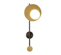 UOPYNE Industrial Style Wall Sconce Light Brushed Brass Finish with Glass Sphere Shade, 1-Light Bathroom Vanity Lighting for Kitchen Hallway Stairway Balcony Hotel Bedroom