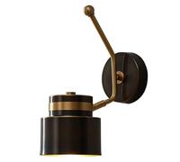 UOPYNE Industrial Vintage Wall Sconces Indoor Lighting Dimmable Lights 360 ° Rotatable Iron Lamps Brass with Black Shade Vanity Light Fixtures for Aisle Balcony