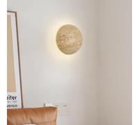 UOPYNE Japanese Yellow Travertine Wall Light with Switch E26 E27 Base Bedside Lamp Living Room Sconce for Bedroom Restaurant B& Retro Lighting