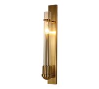 UOPYNE Mid Century Brass Bedroom Wall Mount Lights Modern Gold Living Room Sconces with Clear Glass Shade E12/E14 Base Hotel Lamps for Coffee Bar Balcony Entrance Bedside