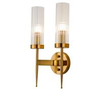 UOPYNE Mid Century Brass Bedroom Wall Mounted Lights Modern Crystal Glass Hallway Sconces E12/E14 Base Aisle Balcony Lamps 1/2-Light for Bathroom Doorway Vanity