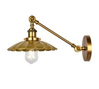 UOPYNE Mid-Century Brushed Brass Living Room Wall Sconces Retro Gold Swing Arm Adjustable Lamp E26/E27 Base Study Lighting for Bathroom Vanity