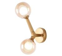 UOPYNE Mid Century Metal Stairs Wall Sconces Creative 2 Lights Brass Hallway Mount G9 Base Balcony Lamps for Coffee Bar Entrance Bedside Bedroom Decor