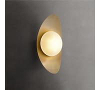 UOPYNE Mid Century Metal with Glass Shade Wall Sconces Nordic Golden G9 Base Lamp H35cm Lights for Bathroom Mirror Porch Garage