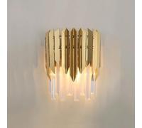 UOPYNE Mid Century Solid crystal stick Wall Sconces Modern Industrial Stainless Steel Light E14/E12 Sockets Lamps for Bedroom Bedside Headboard Living Room