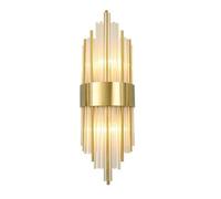 UOPYNE Mid Century Wall Sconces, Modern Gold Stainless Steel Mounted Lamp, Luxury Crystal Lighting Fixtures for Bathroom Mirror Living Room Hallway Bedroom E14/E12 Sockets