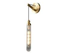 UOPYNE Modern Bedroom Wall Sconces Brushed All Copper Indoor Light Clear Glass E12/E14 Base Lamps for Hallway Bathroom Vanity Living Room