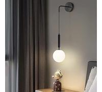 UOPYNE Modern Glass Globe Wall Sconce Mid Century Nordic Light for Living Room Bedroom Bedside Hallway Lighting E26/E27 Base