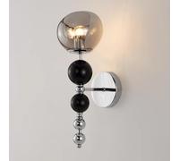 UOPYNE Modern Globe Wall Sconce Mid Century Glass Light Art Deco E26 E27 Base Hardwired Mount Lighting Fixture for Living Room Bedroom Restaurant