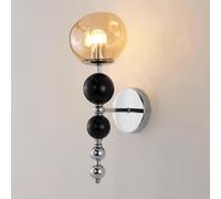 UOPYNE Modern Globe Wall Sconce Mid Century Glass Light Art Deco E26 E27 Base Hardwired Mount Lighting Fixture for Living Room Bedroom Restaurant