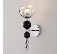 UOPYNE Modern Globe Wall Sconce Mid Century Glass Light Art Deco E26 E27 Base Hardwired Mount Lighting Fixture for Living Room Bedroom Restaurant