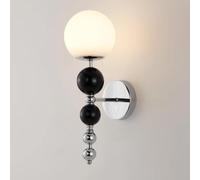 UOPYNE Modern Globe Wall Sconce Mid Century Glass Light Art Deco E26 E27 Base Hardwired Mount Lighting Fixture for Living Room Bedroom Restaurant