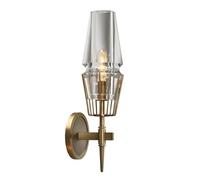 UOPYNE Modern Gold Wall Sconce with Clear Glass Shade, Bathroom Vanity Light Over Mirror, Metal Lamp for Bedroom Porch Hallway Stairway Balcony Hotel Decor