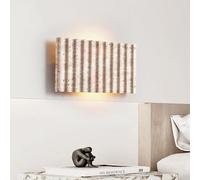 UOPYNE Nordic Cream Wind Square Wall Lights Japanese Style Natural Yellow Travertine G9 Lamp Retro B& Bedroom Bedside Living Room Hallway Entrance Spotlights