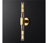 UOPYNE Retro All Copper Dining Wall Sconces Modern Clear Glass Bedroom Bedside Mount Light Fixtures E12/E14 Base Indoor Lamps 2 for Living Room Corridor Home Decor