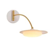 UOPYNE Three-Color Dimming Wall Lamp Rotatable Sconce with Acrylic Shade Hardwired Light for Bedroom Corridor Pathway Stairs Balcony Hotel Lighting Gold Finish