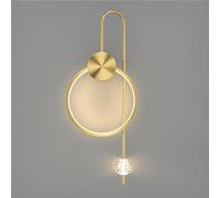 UOPYNE Vintage Brass Wall Lamp Modern 14W Dimmable 3000K-6000K Sconces Indoor Bedside Reading Light for Aisle Balcony Vanity