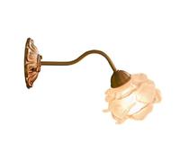 UOPYNE Vintage Wall Sconce Flower Shape Light with Glass Lampshade Copper Mount Lamp Fixture for Bedroom Bedside Table Hallway E14/E12 Base