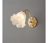 UOPYNE Vintage Wall Sconces Creative Copper Lights with Flower Shaped Glass Shade E14/E12 Base Lamps for Hallway Stairs Living Room Bedroom