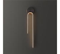 UOPYNE Wall Sconce Gold/Black Modern Brushed Brass Mount Light Mid Century Bedside Lamps with Silicone Strip Shade for Hallway Stairs Living Room