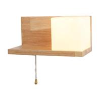UOPYNE Wooden Wall Sconce with White Glass Shade E26/E27 Base Light Fixture Hardwired for Bedroom, Living Room, Hallway, Porch Mount Lamp for Stairway, Dining Decor