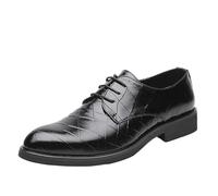 UOPYNE Zapatos Brogue Cuero Genuino for Hombres, Zapatos Vestir Fiesta Italianos con Cordones Informales, Negocios Lujo for, Oxford Negra