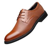 UOPYNE Zapatos Casuales con Cordones Cuero PU for Hombres Oxford Transpirables Huecos Malla clásica Negocios Antideslizantes
