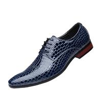 UOPYNE Zapatos Cuero clásicos y Ligeros con Cordones for Hombre, Zapatos Oxford Punta Puntiaguda a la, Esmoquin ala for