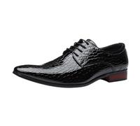 UOPYNE Zapatos Cuero clásicos y Ligeros con Cordones for Hombre, Zapatos Oxford Punta Puntiaguda a la, Esmoquin ala for