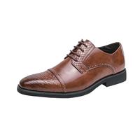 UOPYNE Zapatos Cuero con Cordones for Hombre, Estilo Coreano, clásico, Punta ala, Vestido sin, Oxford, Elegante, Informal, for graduación