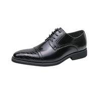 UOPYNE Zapatos Cuero con Cordones for Hombre, Estilo Coreano, clásico, Punta ala, Vestido sin, Oxford, Elegante, Informal, for graduación