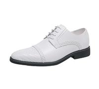 UOPYNE Zapatos Cuero con Cordones for Hombre, Estilo Coreano, clásico, Punta ala, Vestido sin, Oxford, Elegante, Informal, for graduación