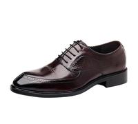 UOPYNE Zapatos Cuero Genuino for Hombres Vestido Negocios con Punta Puntiaguda Cómodos Transpirables Formales for Oxford Ascensor patrón Cocodrilo Vintage