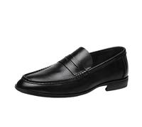 UOPYNE Zapatos Cuero sin Cordones for Hombre, Estilo Vintage, con Goma Antideslizante y tacón Cuadrado, Ideales for Uso Nocturno e Informal.(Noir,41 EU)