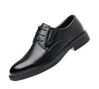 UOPYNE Zapatos de Vestir con Alzas for Hombre - Oxford Formal con Cordones, Cuero Transpirable Informal, Punta Redonda, PU de Color sólido | Zapatos Invisibles con Aumento de Altura(42EU)