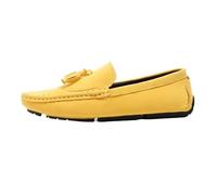 UOPYNE Zapatos Fiesta Antideslizantes for Hombre: sin Cordones con Goma en Colores Lisos for Bodas y Eventos Formales.(Yellow,46 EU)