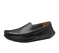 UOPYNE Zapatos Fiesta Negros for Hombre, Cuero, Antideslizantes, Estilo Vintage, Punta Redonda, Goma, cómodos, Formales, sin Cordones, for Bodas y Fiestas.(Noir,44 EU)