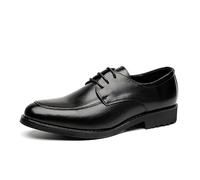 UOPYNE Zapatos Formales Cuero for Hombre, Estilo Vintage, con Cordones, Goma Transpirable, Antideslizantes, for graduación, Boda, Ocasiones Especiales.(Noir,44 EU)