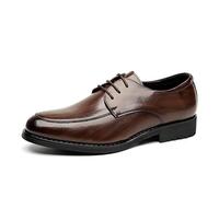 UOPYNE Zapatos Formales Cuero for Hombre, Estilo Vintage, con Cordones, Goma Transpirable, Antideslizantes, for graduación, Boda, Ocasiones Especiales.(Brown,43 EU)