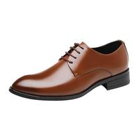 UOPYNE Zapatos Formales Negocios Estilo Coreano for Hombre, Zapatos Oxford clásicos con Cordones Lujo, Cuero Aumento Altura for Oficina