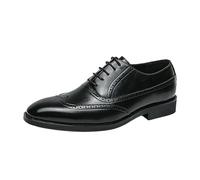 UOPYNE Zapatos Informales Cuero Genuino Transpirables for Hombre, Vestido clásico Brogue Wingtip, Zapatos Oxford cómodos Antideslizantes for Caminar for